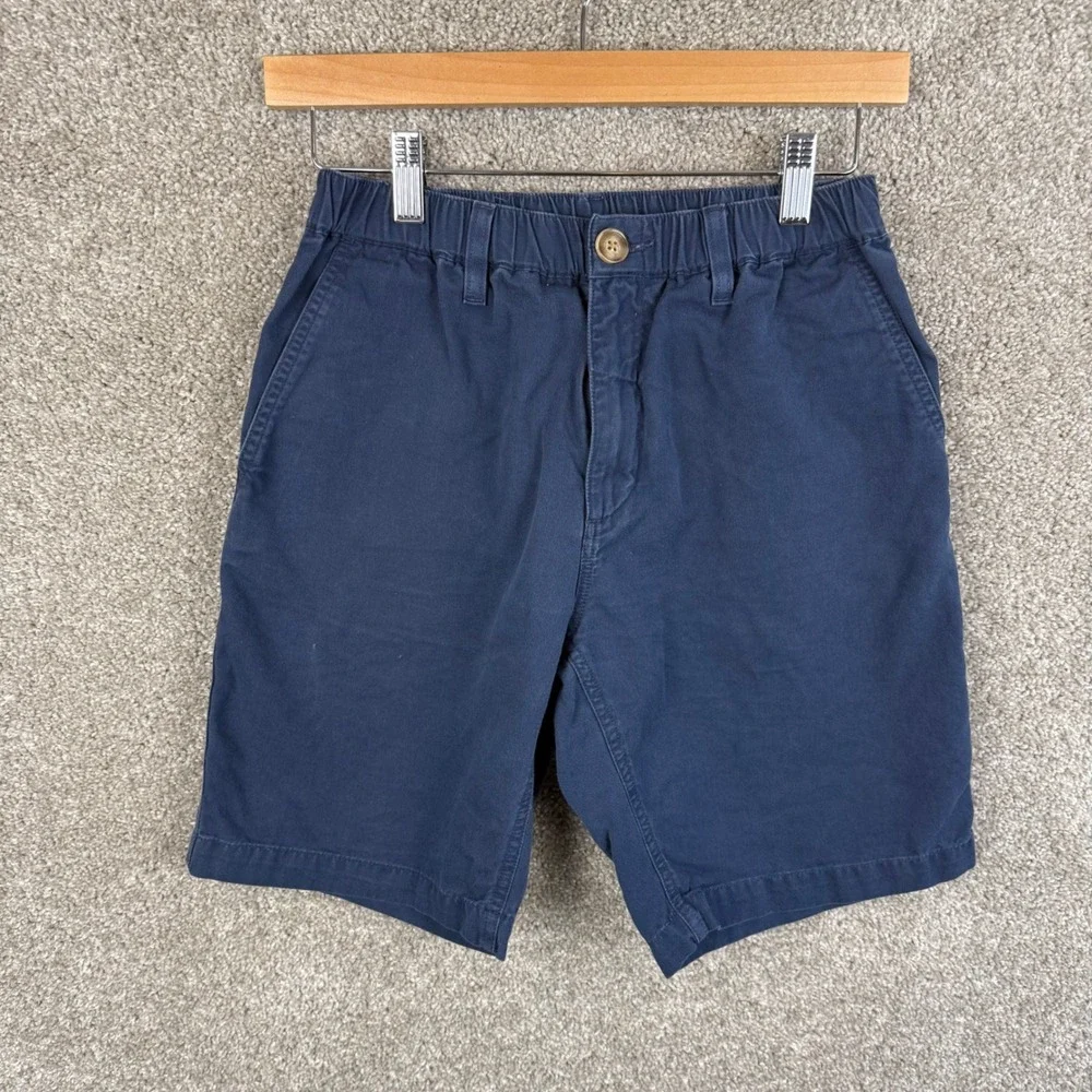 Chubbies The‎ Fleets Navy Blue Cotton Shorts Men's Small 9 Inch Inseam Elastic